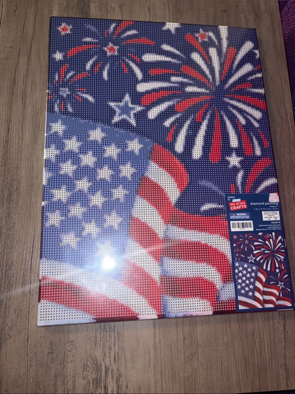 🆕💜 Patriotic American Flag Fireworks Diamond Painting Kit Canvas 30x40cm DIY